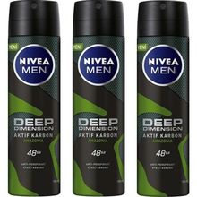 Nivea Deep Dimension Aktif Karbon Amazonia 3x150 Ml Deodorant