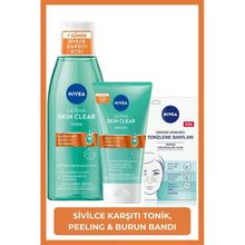 Nivea Derma Skin Clear Sivilce Karşıtı Peeling 150 ml Tonik 200 ml T-Bölgesi & Siyah Nokta Temizleyici Bant