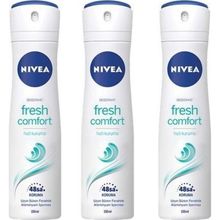 Nivea Fresh Comfort 3 x 150 ml Kadın Sprey Deodorant
