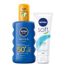 Nivea Güneş Koruyucu + GKF 50 200 ml Sprey + 75 ml Soft Bakım Kremi