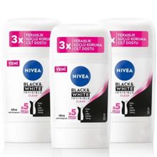 Nivea Invisible Black & White Clear 3x50 ml Kadın Stick Deodorant