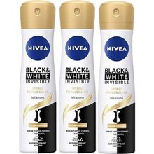 Nivea Invisible Black White İpeksiz Pürüzsüzlük 3x150 ml Kadın Sprey Deodorant