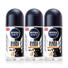 Nivea Invisible Black White Men Güçlü Etki 3x50 ml Erkek Roll-On Deodorant