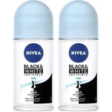 Nivea Invisible Black & White Pure 2x50 ML Kadın Roll-On Deodorant