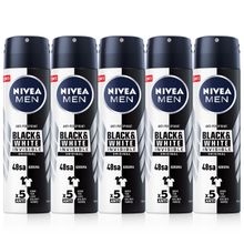 Nivea Men Black and White Invisible 5x150ml Erkek Sprey Deodorant