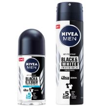 Nivea Men Black White Invisible Fresh 50 ml Erkek Roll On Deodorant ve Black White Invisible Origina 150 ml Erkek Sprey Deodorant