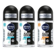 Nivea Men Black White Invisible Güçlü Etki 50 ml ve Black White Invisible Fresh 50 ml Erkek Roll On Deodorant