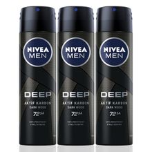 Nivea Men Deep Dimension 48 Saat Anti Perspirant Koruma 3x150 ml Erkek Sprey Deodorant