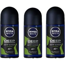 Nivea Men Deep Dimension Amazonia 3x50 ml Erkek Roll-On Deodorant