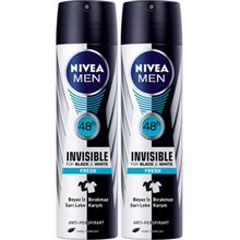 Nivea Men Invisible Black White Fresh 2x150 ML Sprey Deodorant
