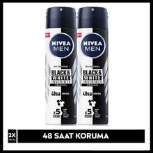 Nivea Men Invisible Black & White Original 48 Saat Anti-Perspirant Koruma 150 ml 2'li Erkek Deodorant Sprey