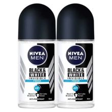 Nivea Men Invisible Black&White Fresh 50 ml Erkek Roll-On Deodorant + Nivea Men Sport 500 ml Duş Jeli
