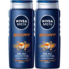 Nivea Men Sport 2x500 ml Erkek Saç ve Vücut Şampuanı