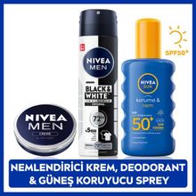 NIVEA Sun Güneş Koruyucu Erkek Kişisel Bakım Seti,SPF50+ 200 ml Güneş Kremi Deodorant Nemlendirici