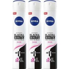 Nivea Women Black & White Invisible Clear 150 ml x 3 Adet Deodorant