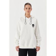 No Fear 72478 Beyaz Oversize Kapüşonlu Kadın Sweatshirt