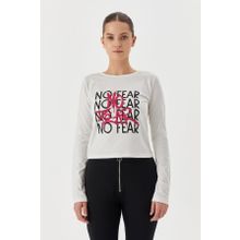 No Fear W500199 Beyaz Uzun Kollu Kadın T-shirt