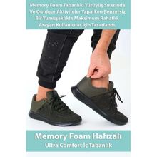 North of Wild 45001 Mustang Tekstil Ultra Comfort Memory Foam Haki Erkek Spor Ayakkabı