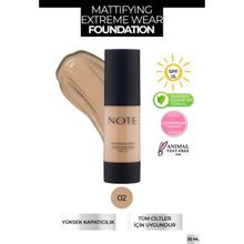 Note Mattifying Extreme Wear Mat Bitiş 02 Natural Beige Fondöten