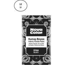 Nova Color NC-904 12'li Siyah 12 gr Toz Kumaş Boyası
