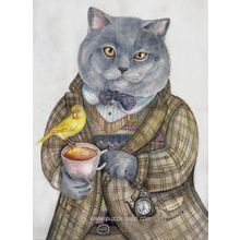 Nova İngiliz Beyefendisi Akşam Çayı 1000 Parça Kedi Puzzle