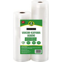 Novisan Vakum Kapama Bobini Gofrajlı Tırtıklı Ev Tipi Vakum Makinası Poşeti 1 Adet 20CMX500CM ve 1 Adet 25X500CM 2 Bobinli Karma Paket