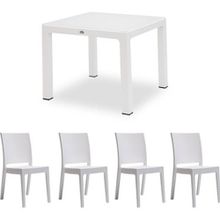 Novussi Beyaz Classi Rattan Masa - Nice Rattan Koltuk Bahçe Takımı