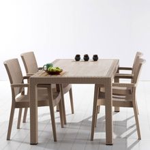 Novussi Rattan Claris 150 Cappuccino Masa Takımı Balkon Bahçe Mobilyası