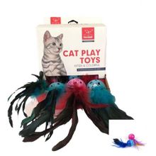 Nunbell Renkli Tüylü Top Kedi oyuncağı