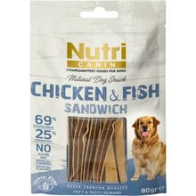 Nutri Canin 80 gr Tavuk ve Balık Etli Sandvic Tahılsız Köpek Ödülü