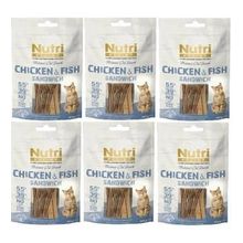 Nutri Feline 6 Adet %95 Tavuk ve Balık Etli Snack 50 gr Kedi Ödül Maması