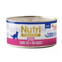Nutri Feline Kitten Tavuk Etli ve Ton Balıklı Tahılsız 70 gr Yavru Kedi Konservesi