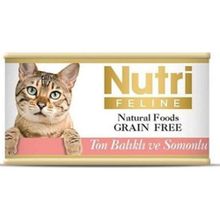 Nutri Feline Kıyılmış Ton Balıklı ve Somonlu Tahılsız 85 gr Yetişkin Kedi Konservesi
