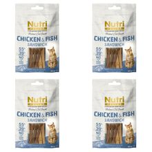 Nutri Feline Tavuk & Balık Etli Sandviç Tahılsız Nutri Feline 50 gr 4 Adet Kedi Ödülü