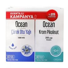 Ocean Çörek Otu Yağı 60 Kapsül + Krom Pikolinat 90 Kapsül