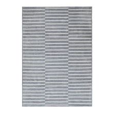 Ocean Home Textile 120x180 cm Gri Renk Çizgi Desenli Şönil Halı Kilim