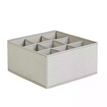 Ocean Home Textile 28x28x13 cm 9 Bölmeli Petek Gri Balıksırtı Çekmece İçi Düzenleyici Kutu