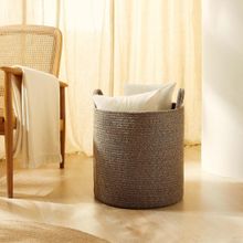 Ocean Home Textile 40x40 cm Siyah Kırçıllı Jüt Halat Sepet