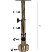 OCEAN MARİNE MASA VE KOLTUK AYAĞI 3 KADEMELİ KROM 30-70 CM TEKNE, YAT VE KARAVAN