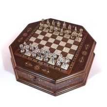 OCTAGON CEVİZ SATRANÇ SETİ (41X41X10 cm)