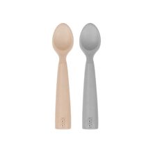 Oioi Bubble Beige – Powder Grey Nam Nam 2’li Silikon Mama Kaşığı