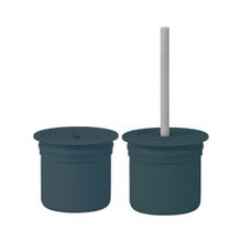 Oioi Ham Hüp Deep Blue - Powder Grey Silikon Pipetli Bardak
