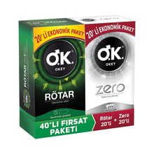 Okey Rötar Prezervatif 20'li + Zero Prezervatif 20'li