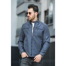 Oksit Abuja Slim Fit Fermuar Detaylı Dik Yaka Su Itici Erkek Mevsimlik Mont - Füme