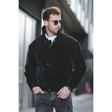 Oksit California Ceket Yaka Su Itici Parlak Kısa Erkek Pilot Mont - Siyah - 2XL