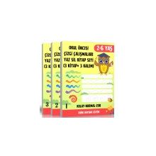 Okul Öncesi Çizgi Calışmaları 3 Kitap + 3 Silinebilir Kalem Enine Boyuna Eğitim