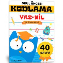 Okul Öncesi KODLAMA Yaz Sil Kitabı Enine Boyuna Eğitim