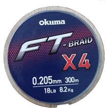 Okuma FT-Braided X4 Line 300 m 0.23 mm Grey Örgü İp Misina