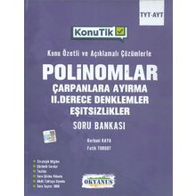 Okyanus Yayınları TYT AYT KonuTik Polinomlar Çarpanlara Ayırma II. Derece Denklemler ve Eşitsizlikler Soru Bankası