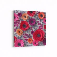 Olla 11621K Çiçek Görseli Kare 25x25 cm Kanvas Tablo